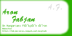 aron fabjan business card